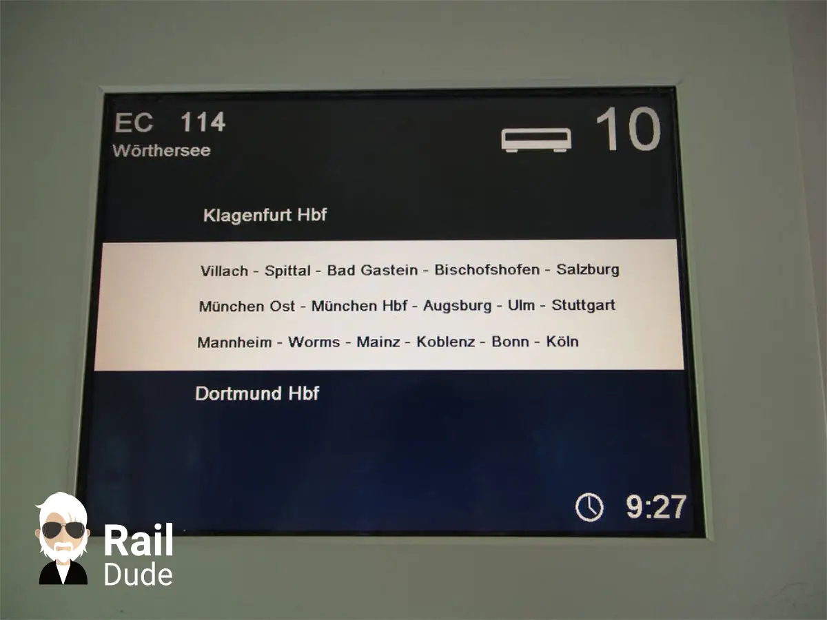 Fahrplaninformation EC114